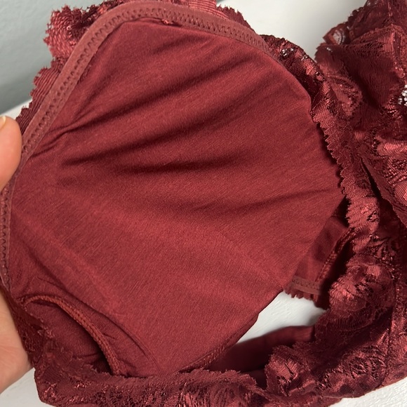 Plus Fired Brick Bralette Hourglass Back Lace w. Pads New pull on  1X, 2X, 3X - Picture 9 of 13